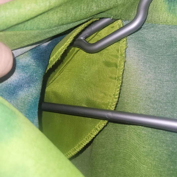 Vintage Conrad C Collection Green Tie Dye Button Front Blouse Womens M L - Picture 3 of 5